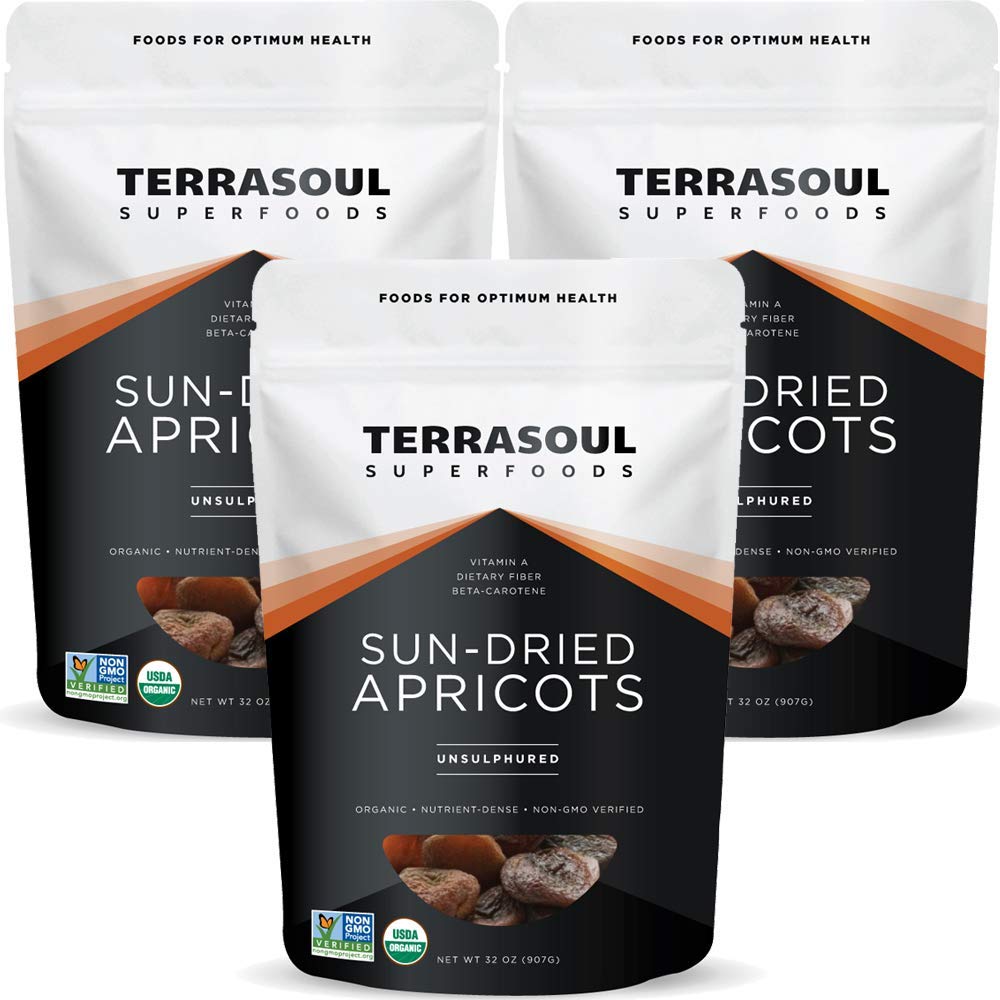Terrasoul Superfoods Organic Apricots, 2 Lbs, Unsulphured, No-Added Sugar