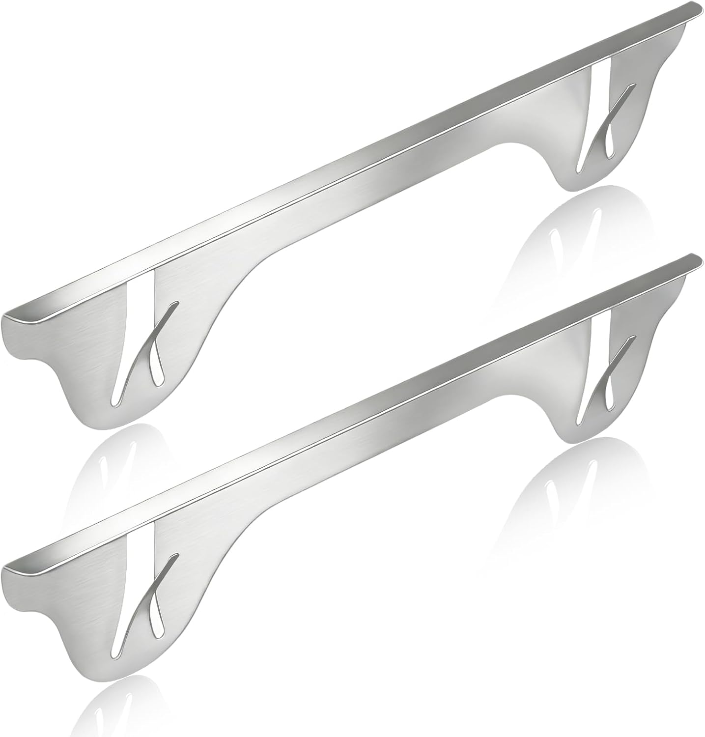 Stainless Steel Stove Gap Cover (2 Pack, Black), Stove Gap Filler for Kitchen, Range Trim Kit, Heat Resistant with Easy Clean, Adjustable Length 13.8” to 27.5”