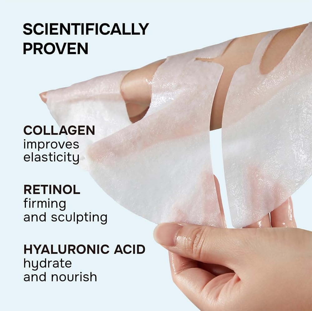 SimplyVital Collagen Facial Mask with Retinol & Hyaluronic Acid for Women