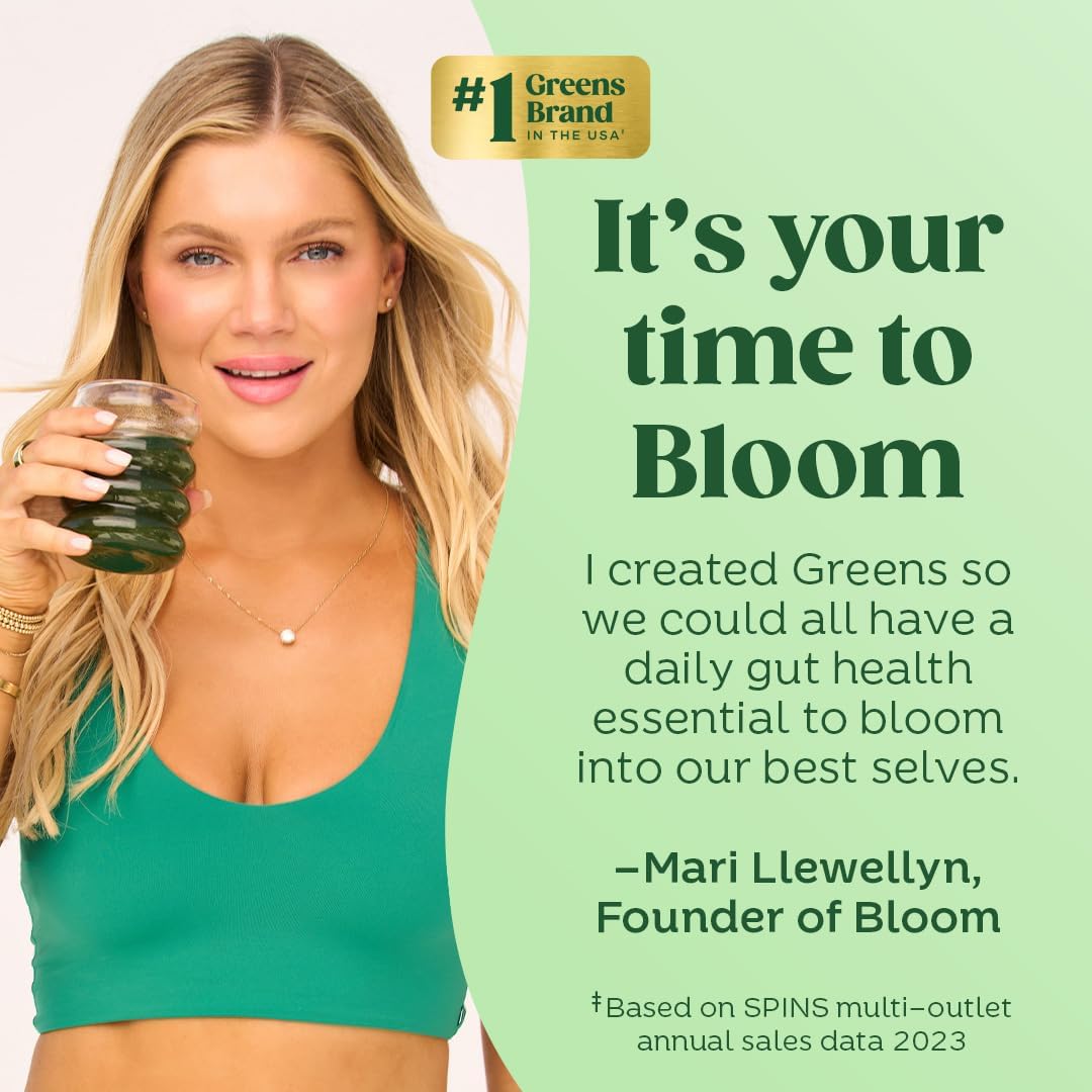 Bloom Nutrition Superfood Greens Powder with Probiotics, Prebiotics, and Digestive Enzymes for Gut Health