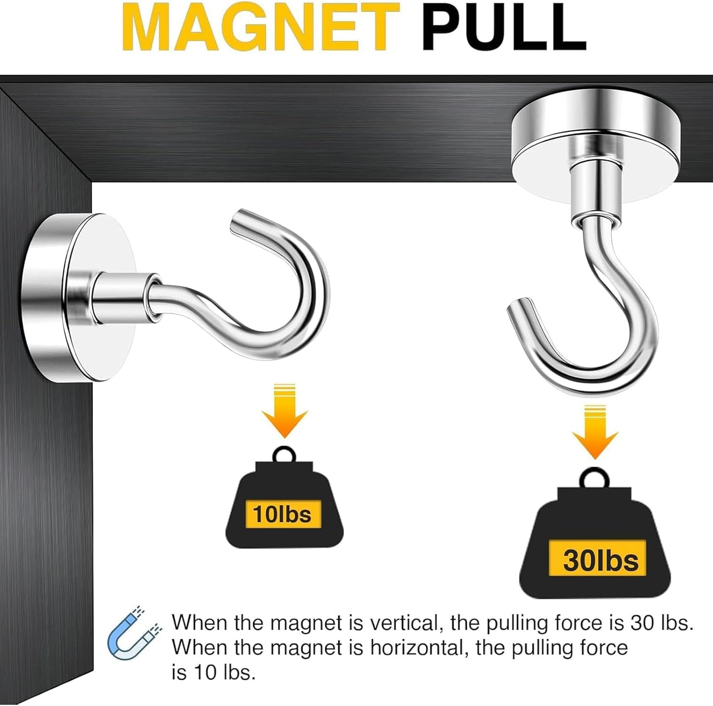 DIYMAG Magnetic Hooks 20pcs 30lbs+ Cruise Essentials 2026 Magnet Hook | Neodymium Heavy Duty Strong Magnets Hanging Ship Cabins Refrigerator Fridge Classroom Beach Vacation Kitchen Grills Home Tool
