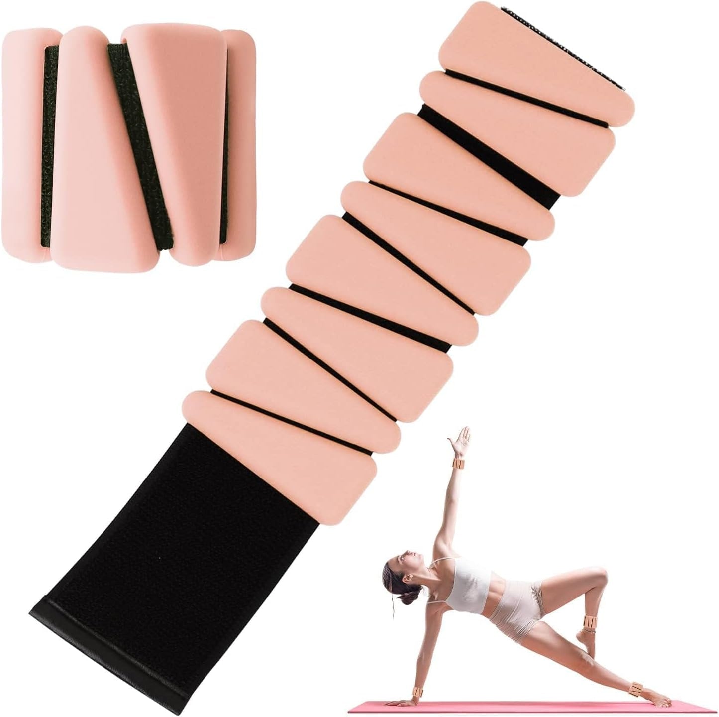 Adjustable Wrist Weights Set of 2, 1lb Each, for Women & Men, Silicone, Sweat-Proof