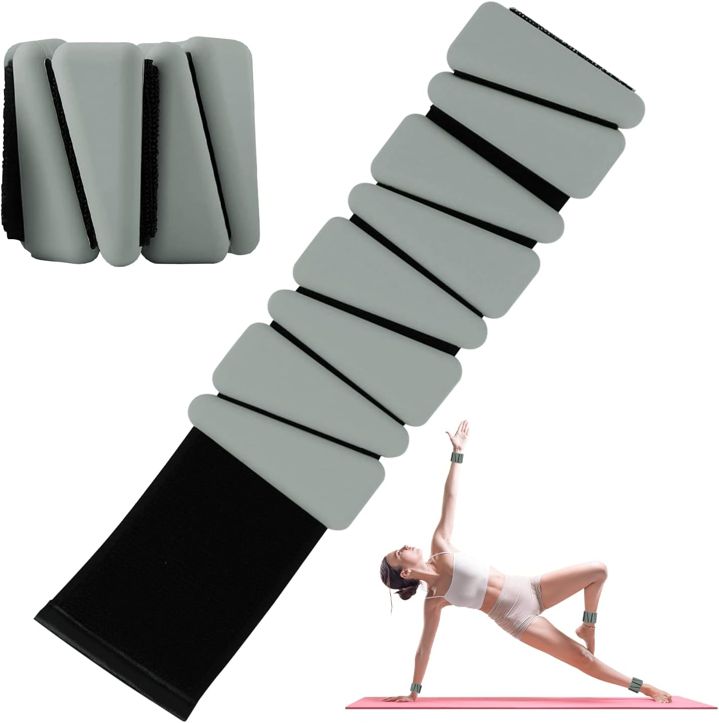 Adjustable Wrist Weights Set of 2, 1lb Each, for Women & Men, Silicone, Sweat-Proof