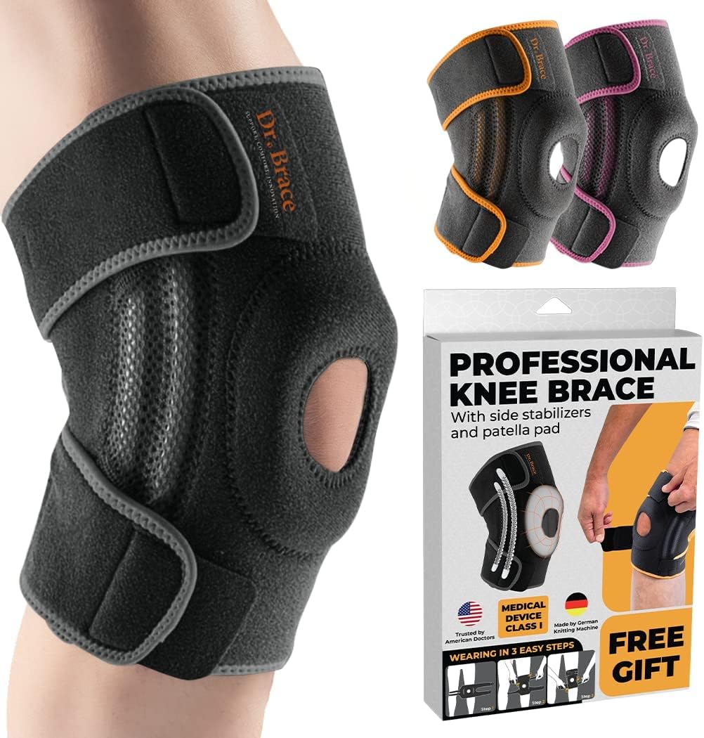 DR. BRACE ELITE Knee Brace with Side Stabilizers for Maximum Support