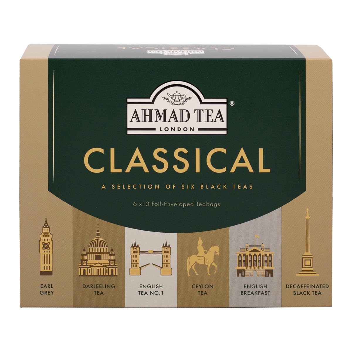 Ammad Tea Herbal Tea Gift Box, 60 Foil Teabags, Decaffeinated and Sugar-Free