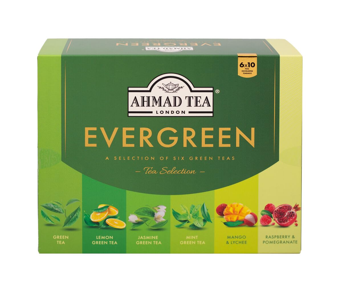 Ammad Tea Herbal Tea Gift Box, 60 Foil Teabags, Decaffeinated and Sugar-Free