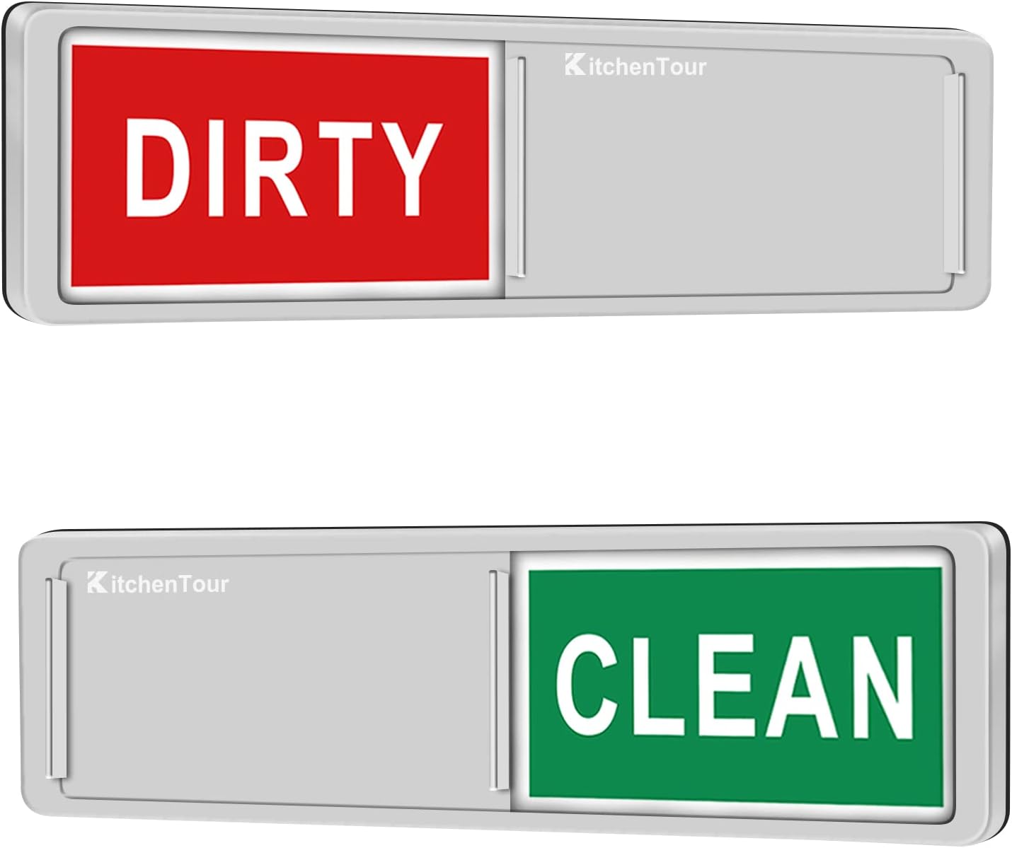 KitchenTour Dishwasher Magnet Clean Dirty Sign, Premium Stainless Steel Clean Dirty Magnet for Dishwasher Funny, Strong Magnet Non-Scratch Dishwasher Sign Kitchen Decor and Accessories
