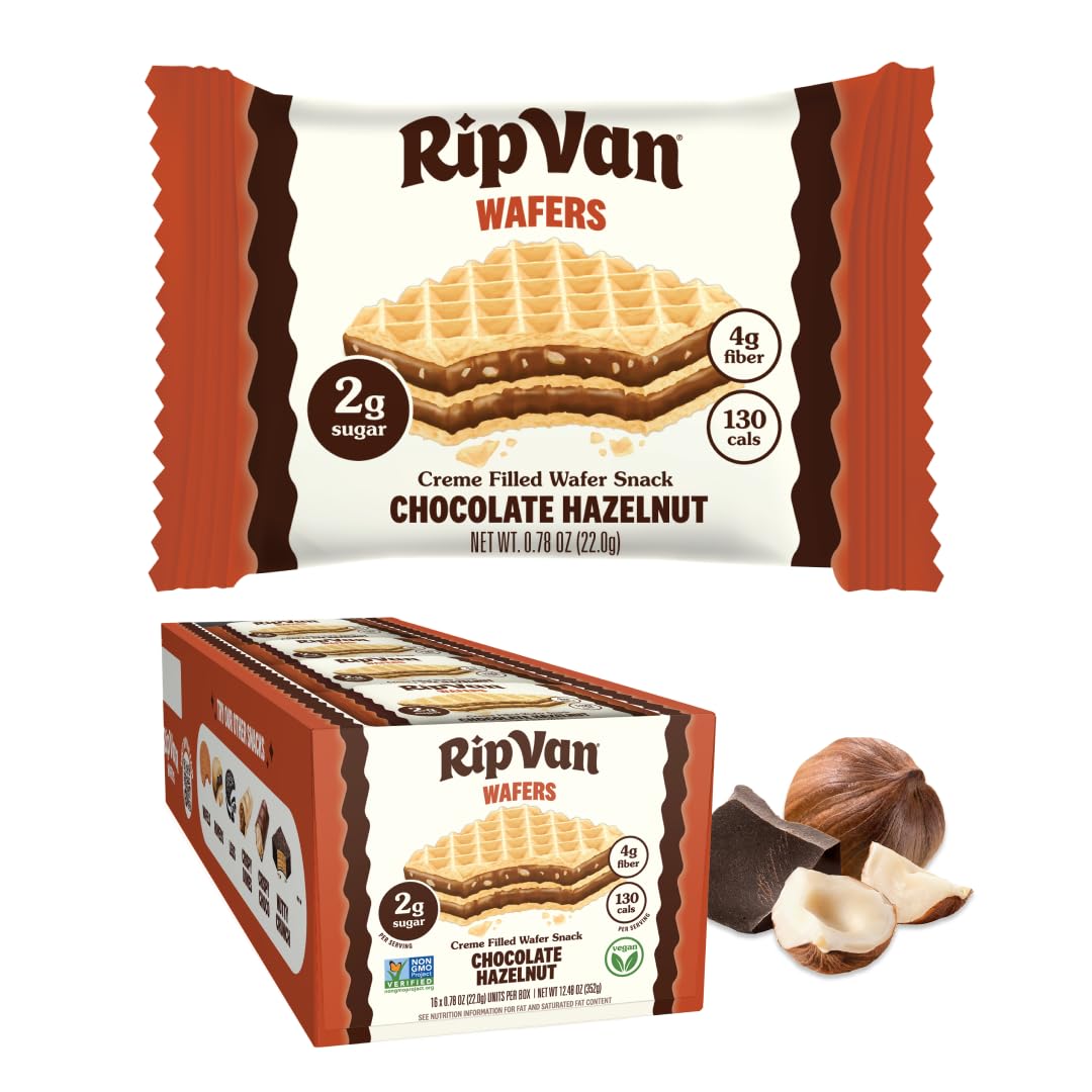 Rip Van Chocolate Hazelnut Wafer Cookies, 16 Count, Individually Wrapped