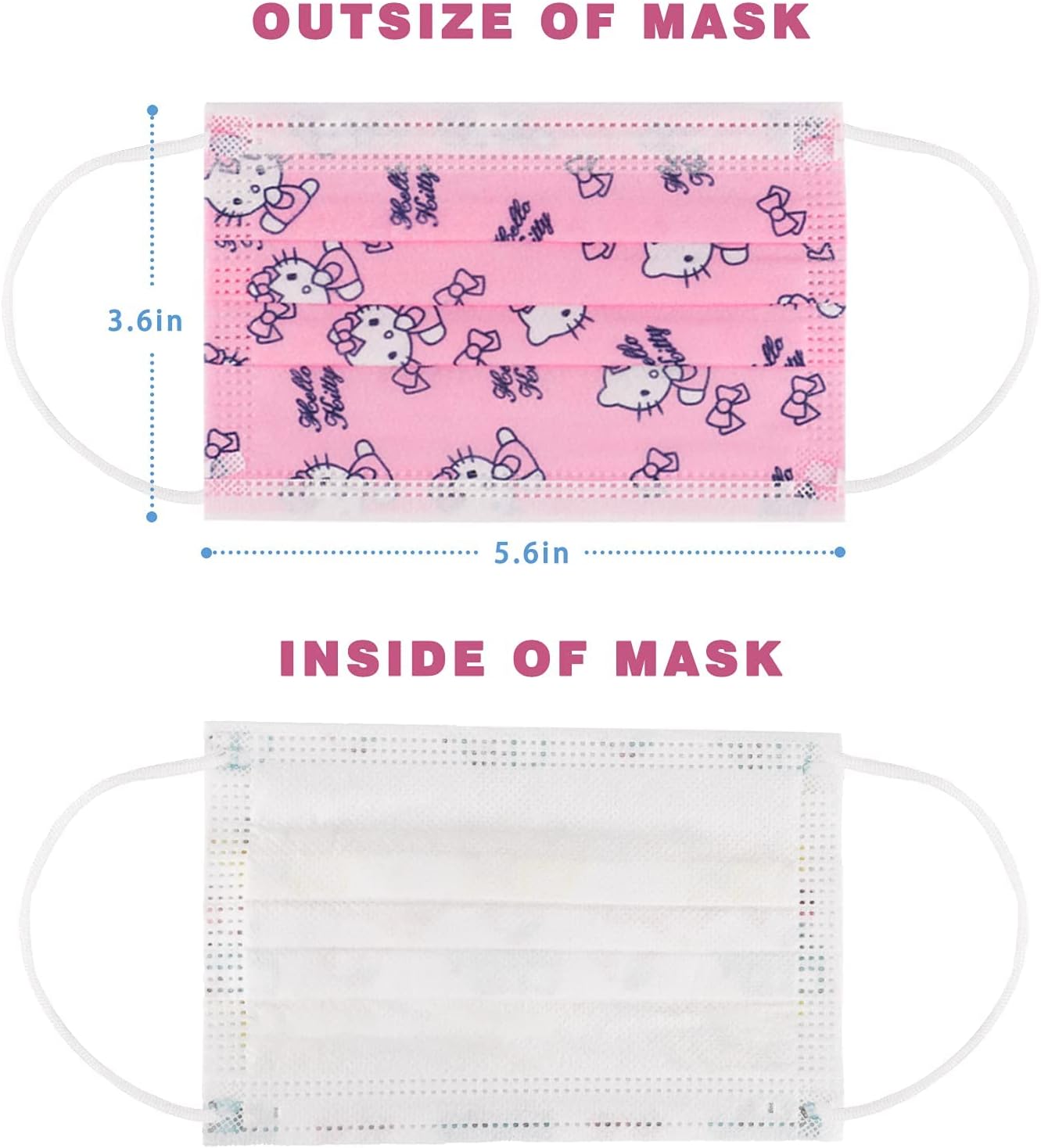 Kids Face Mask 50PCS Breathable Fabric for Girls and Boys Safety