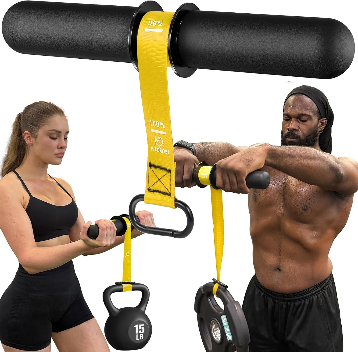 FitBeast Forearm Strengthener & Wrist Roller - Grip Strength, Muscle Building, Rehab