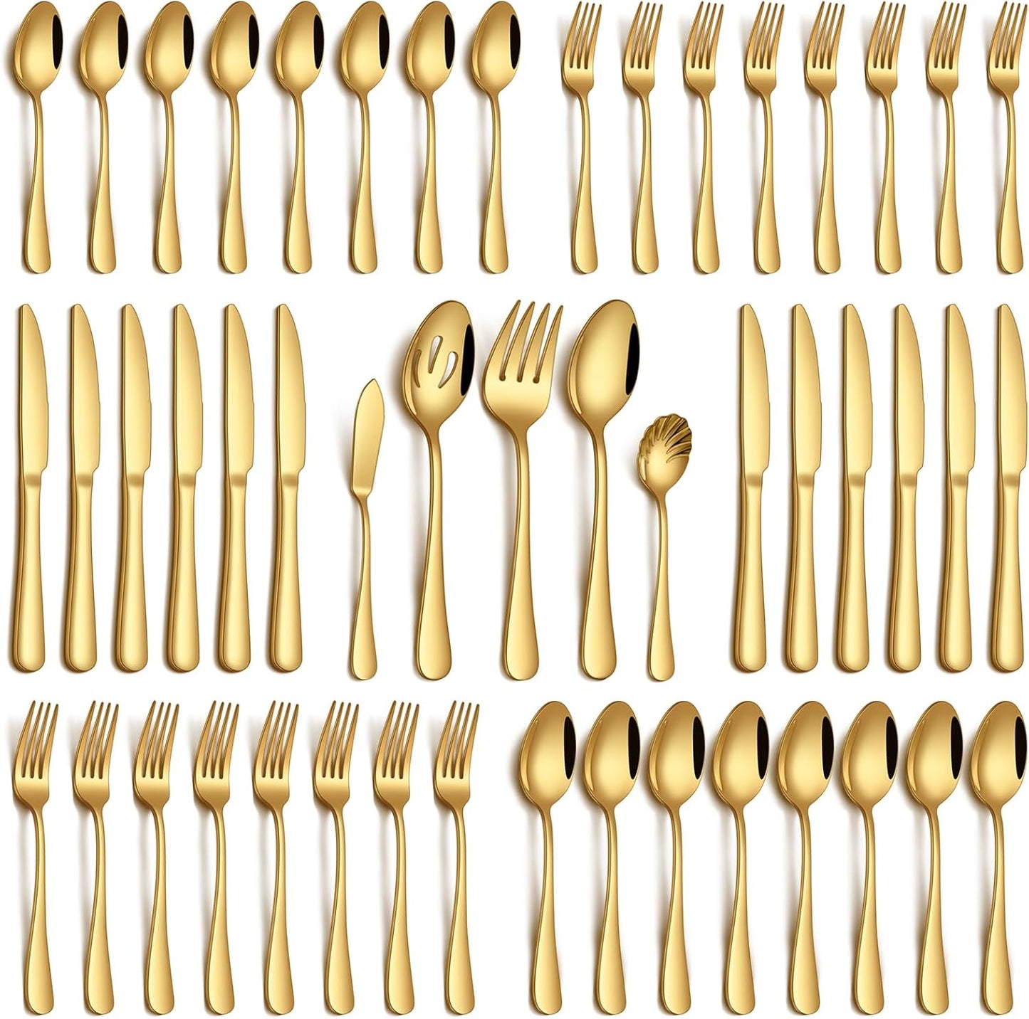 PHILIPALA 20 Piece Silverware Set, Stainless Steel Flatware Set for 4 Food Grade Novelty Flatware Cutlery Utensil Set Include Knife Fork Spoon Mirror Polished Dishwasher Safe
