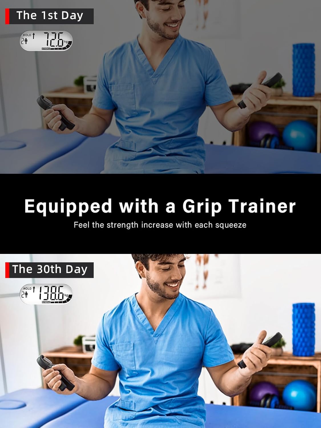 Grip Strength Tester & Trainer - 400lbs Capacity, Adjustable Resistance