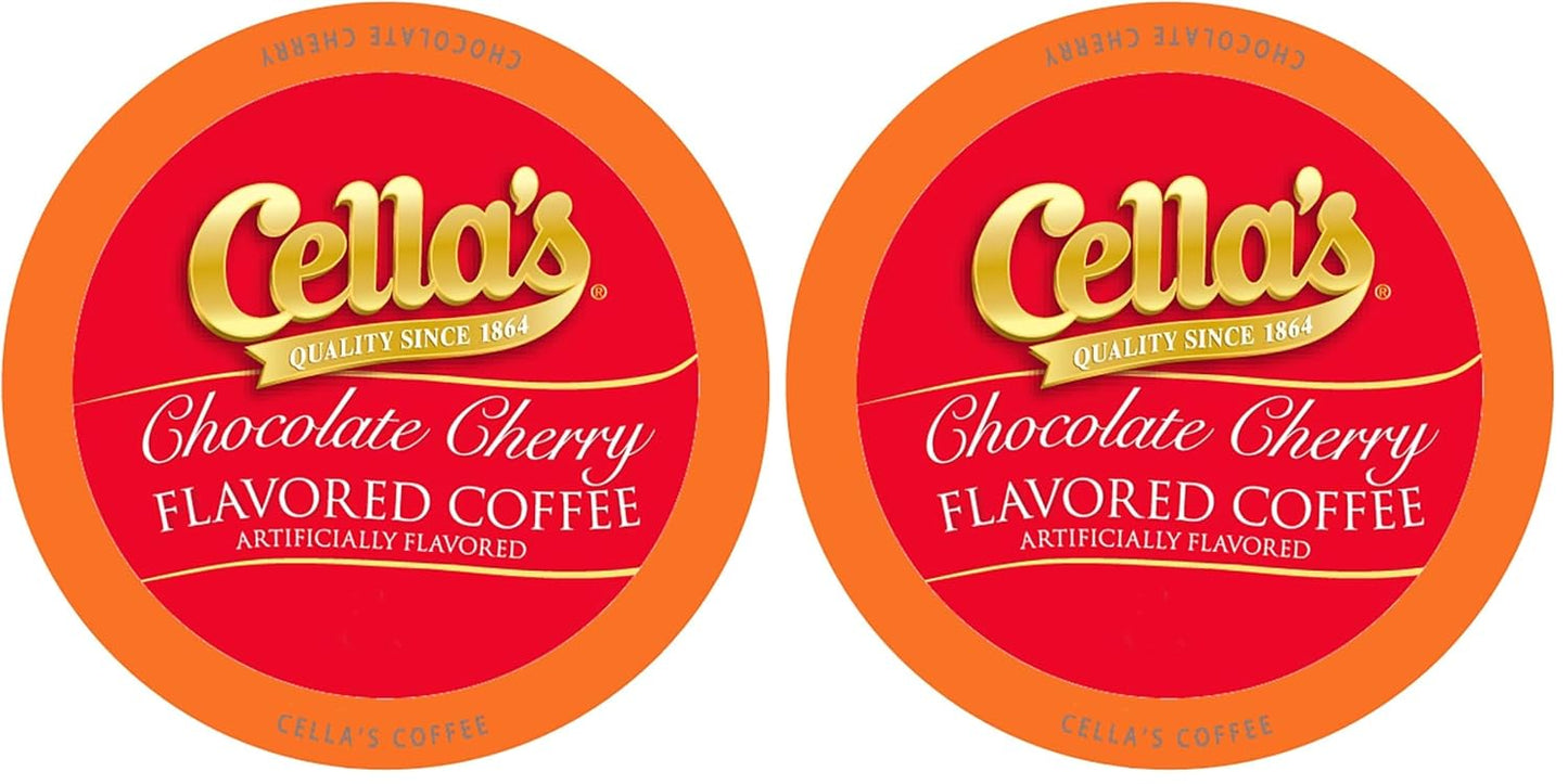 Cella's Chocolate Cherry Coffee Pods Compatible with Keurig K Cup Brewers