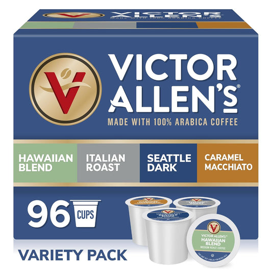 Victor Allen's Coffee Variety Pack, 96 Count, Single Serve Coffee Pods for Keurig K-Cup Brewers