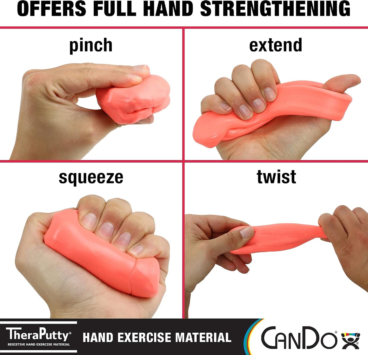 CanDo 10-0901 TheraPutty Standard Hand Exercise Putty, 2-ounce, Tan, 2oz