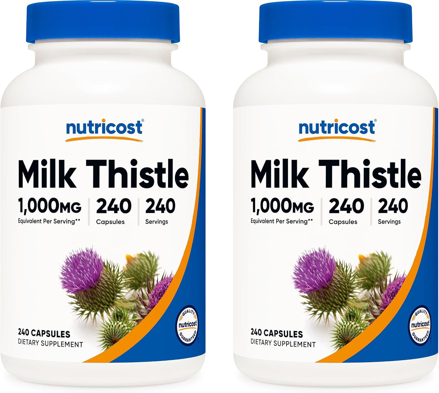 Nutricost Milk Thistle Extract 240 Capsules for 240 Servings Per Bottle - Vegan, GMO Free and Gluten Free