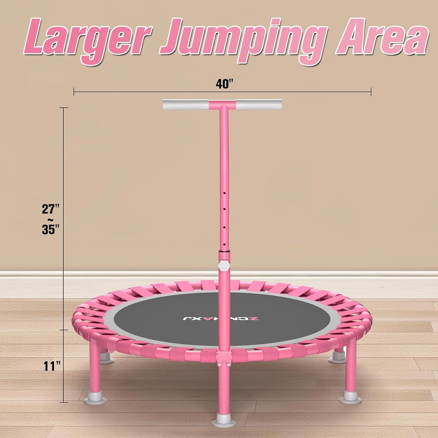 ZCMHAXJ 40" Foldable Mini Trampoline, 450lbs Capacity