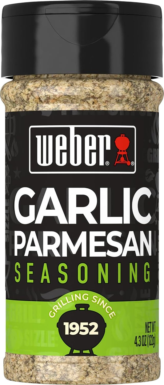 Weber 4.3 oz Garlic Parmesan Seasoning Blend for Vegetables, Pork, Poultry, and Pasta