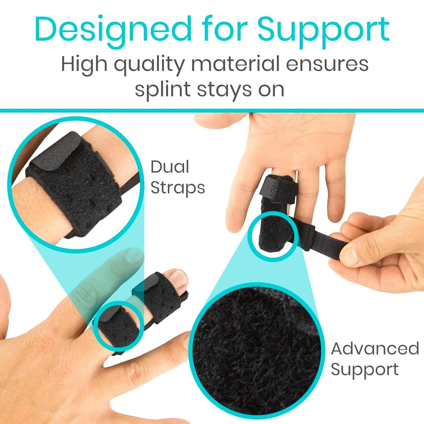 Vive Finger Splint 2 Pack - Universal Finger Straightener and Support