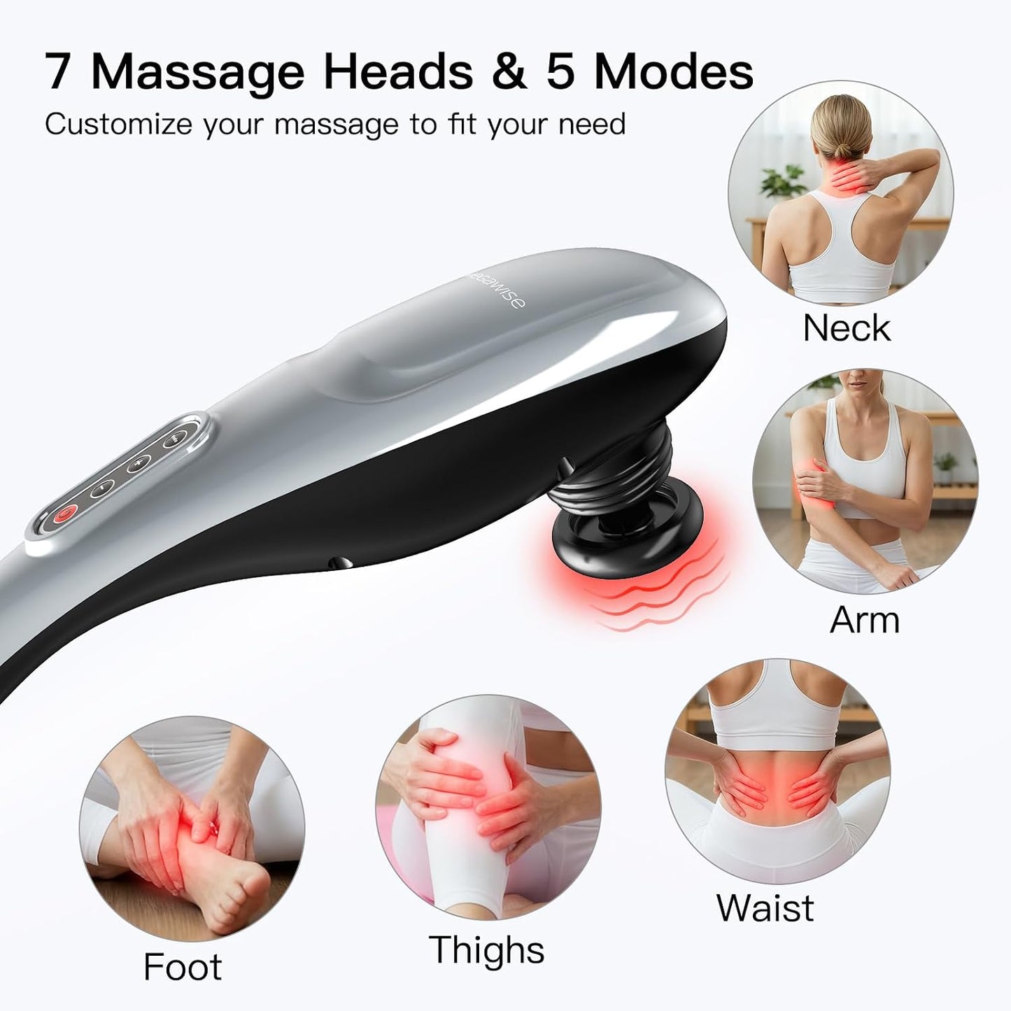 MEGAWISE Cordless Deep Tissue Percussion Massage Gun - Back, Neck, Shoulders
