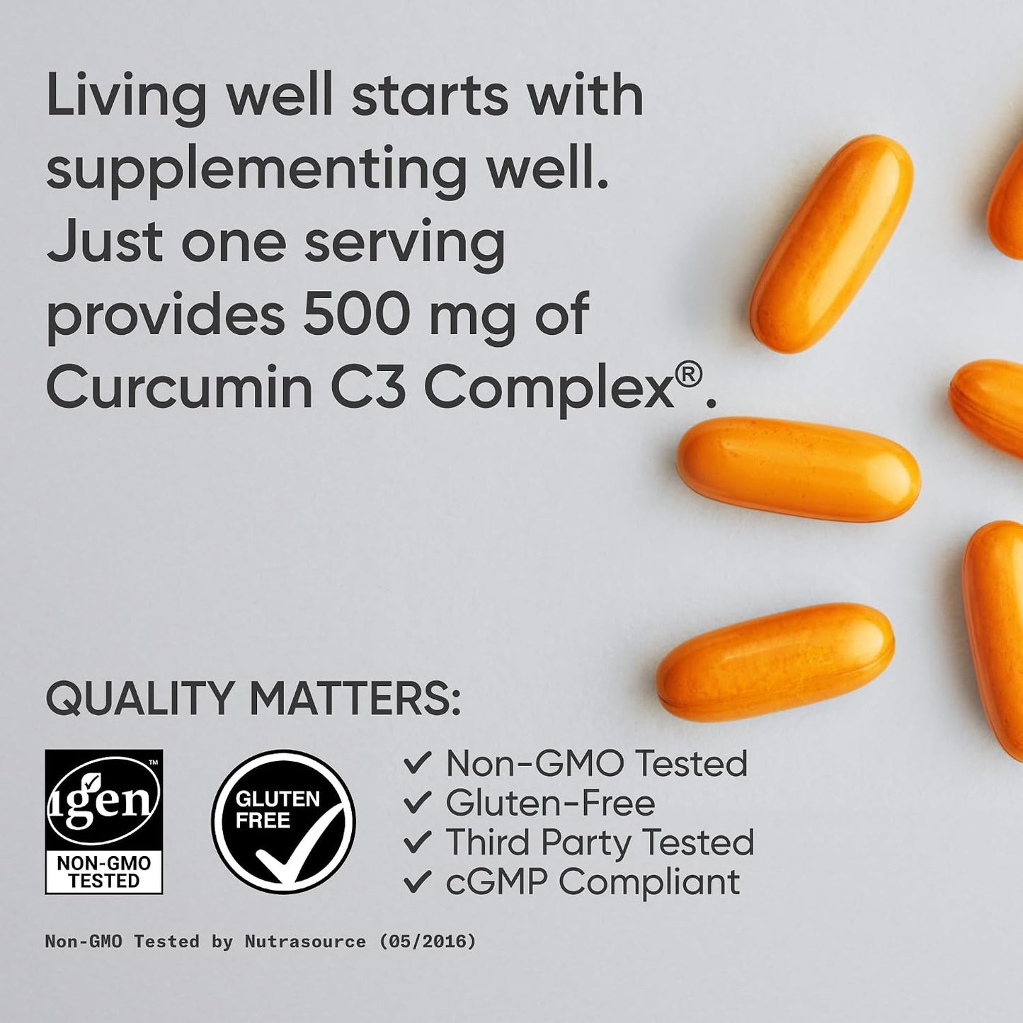 Sports Research Turmeric Curcumin C3 Complex Softgels with BioPerine and Organic Coconut Oil