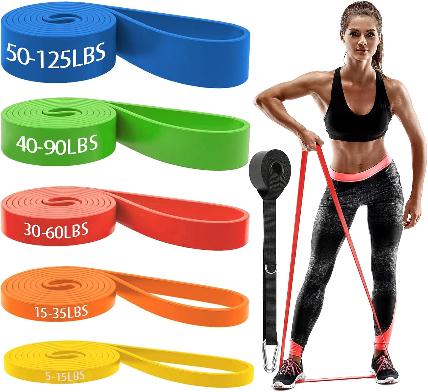 Resistance Bands Set for Working Out, Pull Up Assist, Exercise Bands for Women and Men