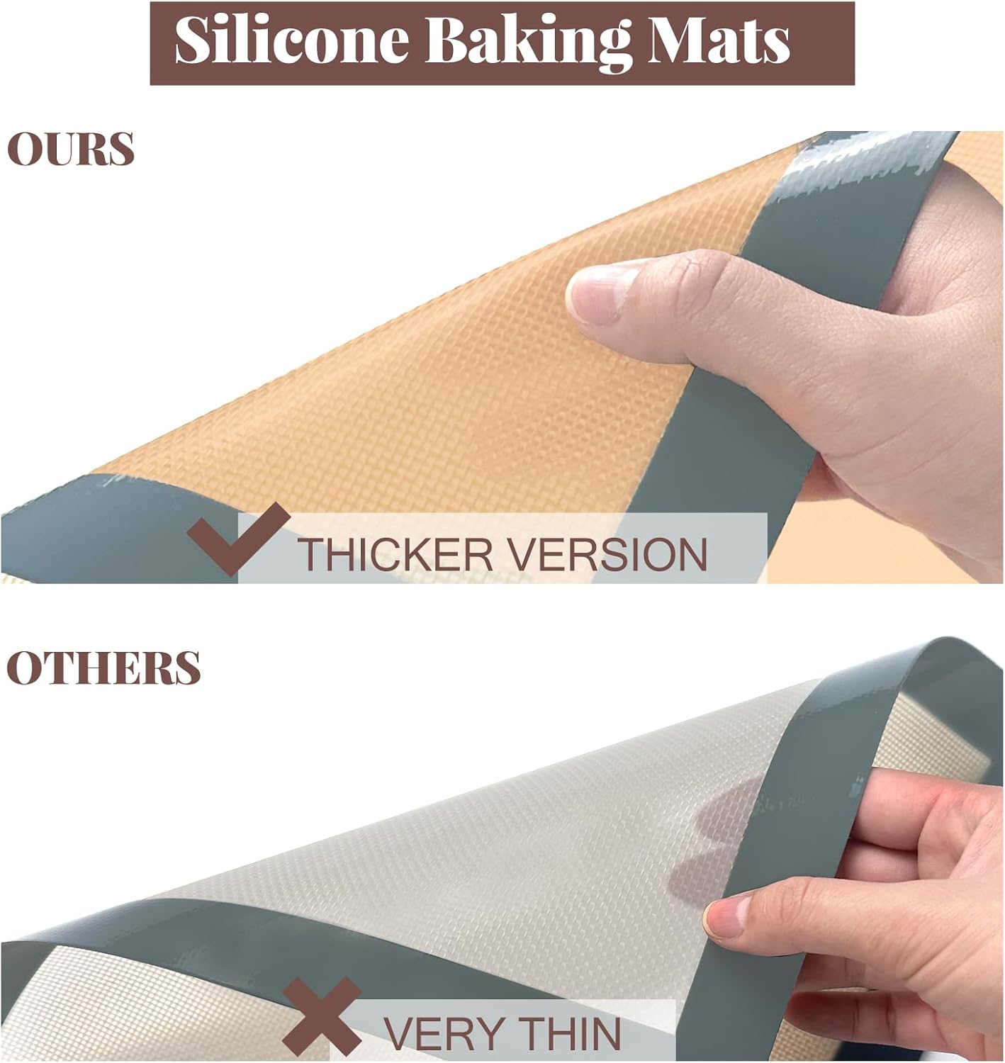 Koolstuffs Silicone Baking Mat, Nonstick and Reusable, 3 Pack | Dishwasher Cleanup, Less Need for Oil, Cooking Spray, No Parchment, Half and Quarter Sheet Sizes, Cookies, Bread, Pastries