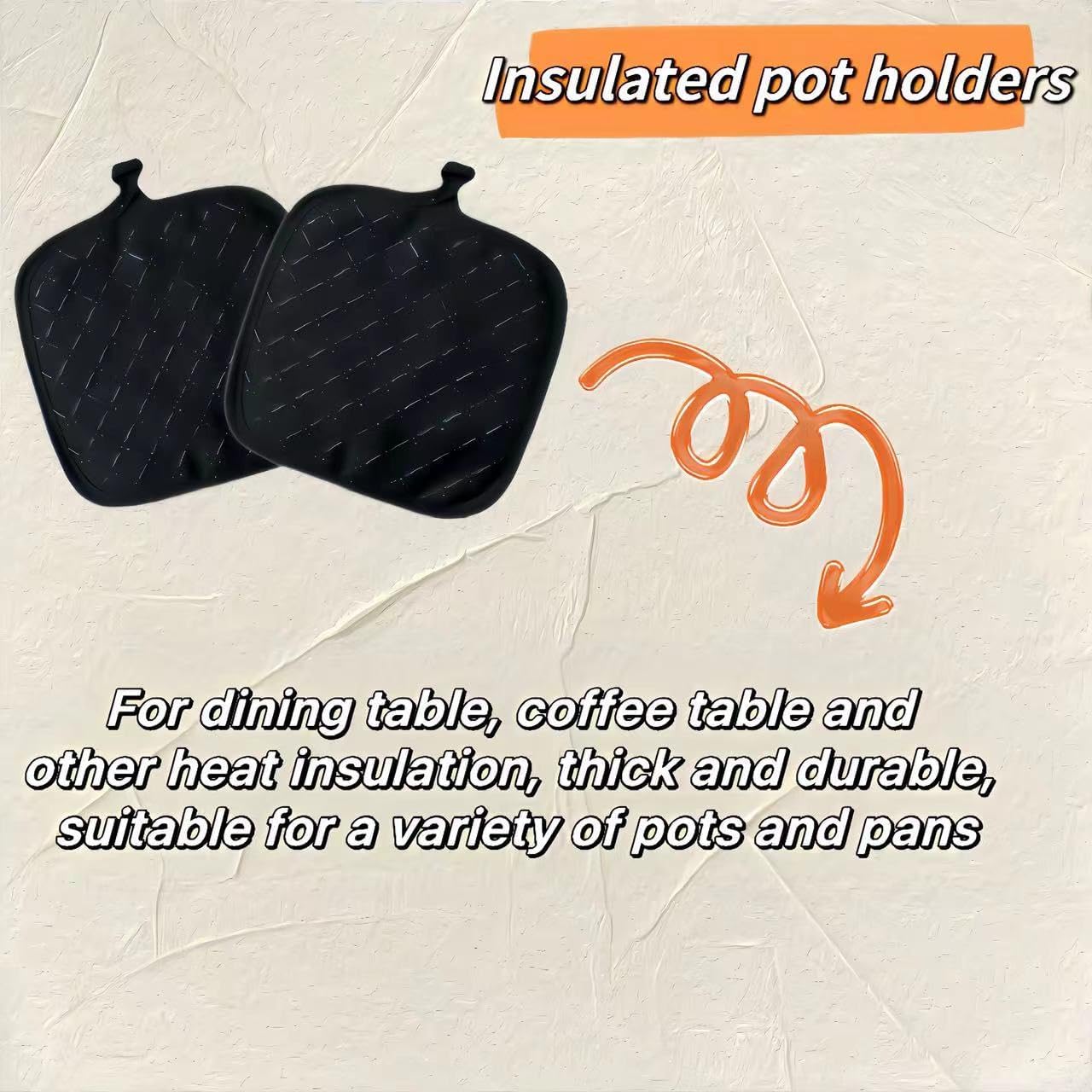 Oven Mitts and Pan Racks 4-Piece Set, Extended Kitchen Oven Mitts and Pan Racks, Heat Resistant 500 °F, Silicone Non-Slip Surface for Baking and Cooking (Black)