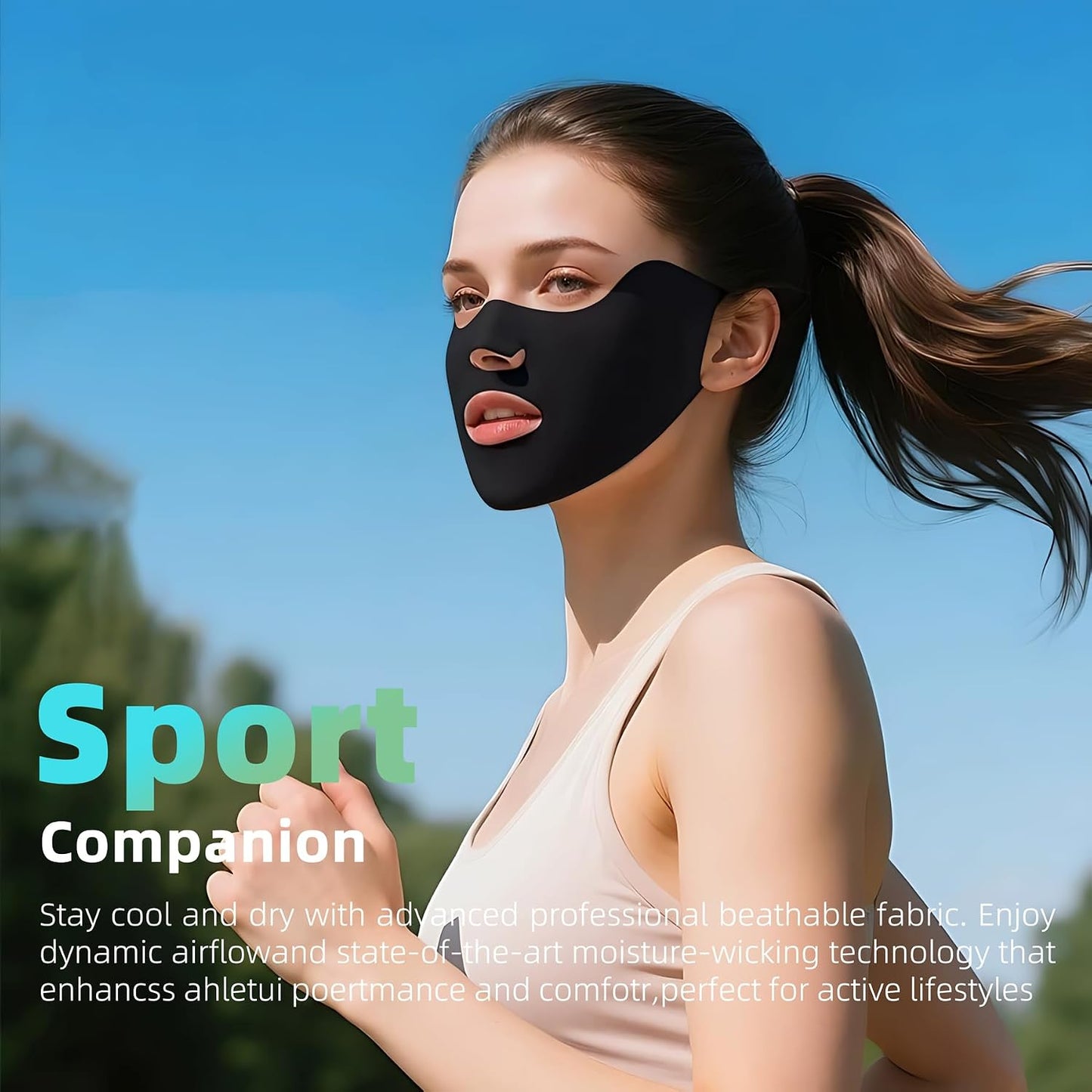UPF50+ UV Face Mask for Women - Breathable and Washable Sun Protection