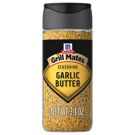 McCormick Grill Mates Garlic Butter Seasoning, 3.1 oz, Savory Grilling Blend for Beef, Chicken, Seafood, and Veggies