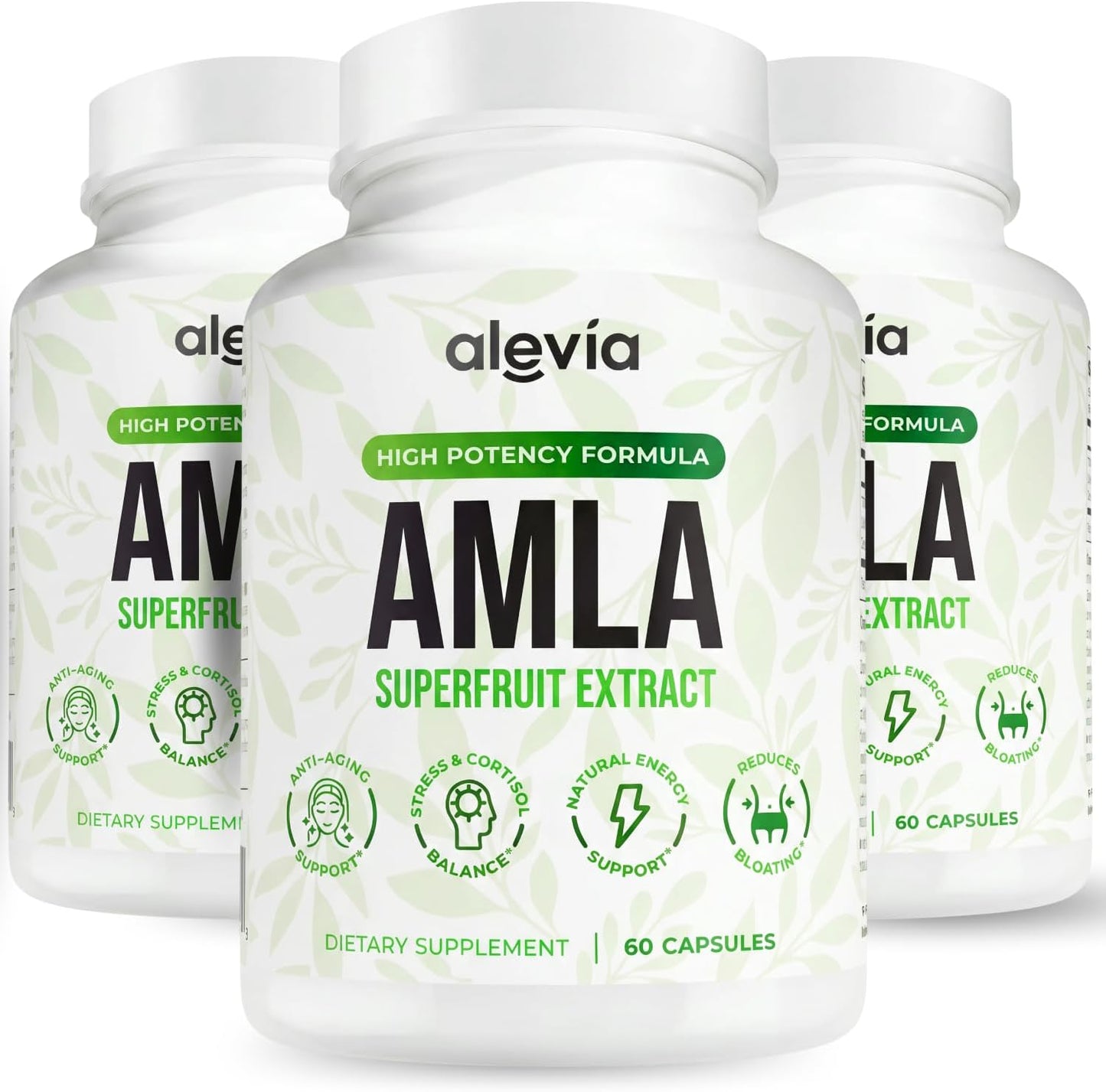 Alevia Organic Amla Capsules 1000mg – Indian Gooseberry Amla Fruit Supplement – Organic Amla Powder Organic for Antioxidant, Energy & Digestive Support – Ayurvedic Wellness Formula – 60 Capsules
