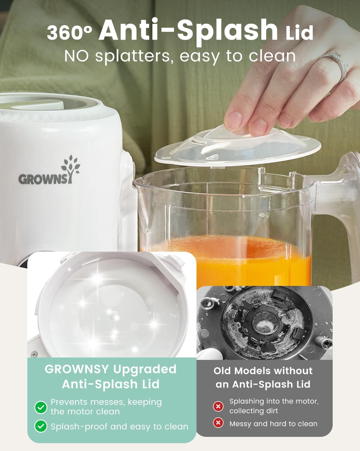 Grownsy Baby Food Maker, Steamer & Blender Baby Food Processor, White | BPA-Free Elevated Steam Basket, Healthy Homemade Baby Food Purees, Starting Solids & BLW, Baby Feeding Essentials, 6+ Months