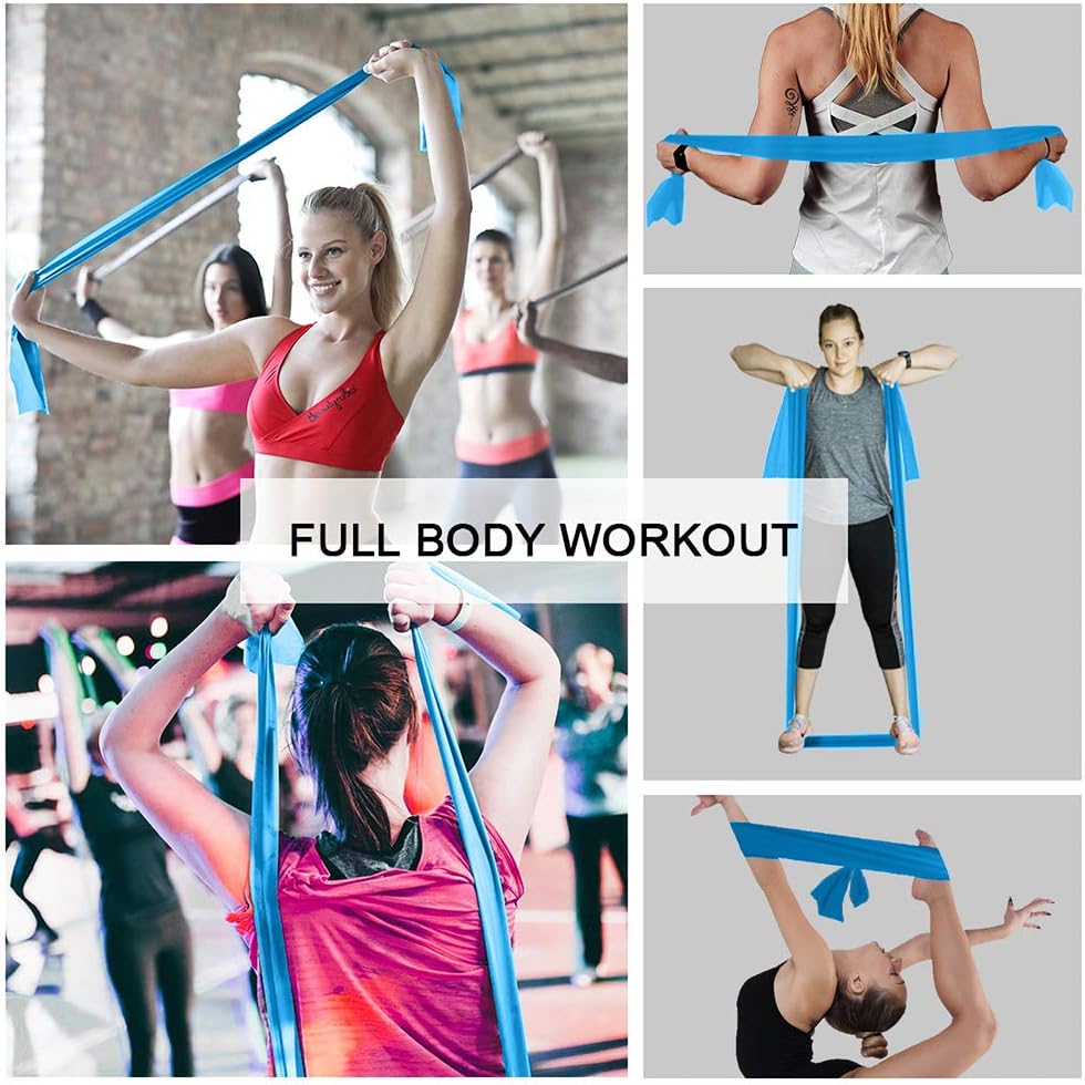A AZURELIFE Resistance Bands - Latex-Free Exercise Bands for Strength Training, Yoga, Rehab