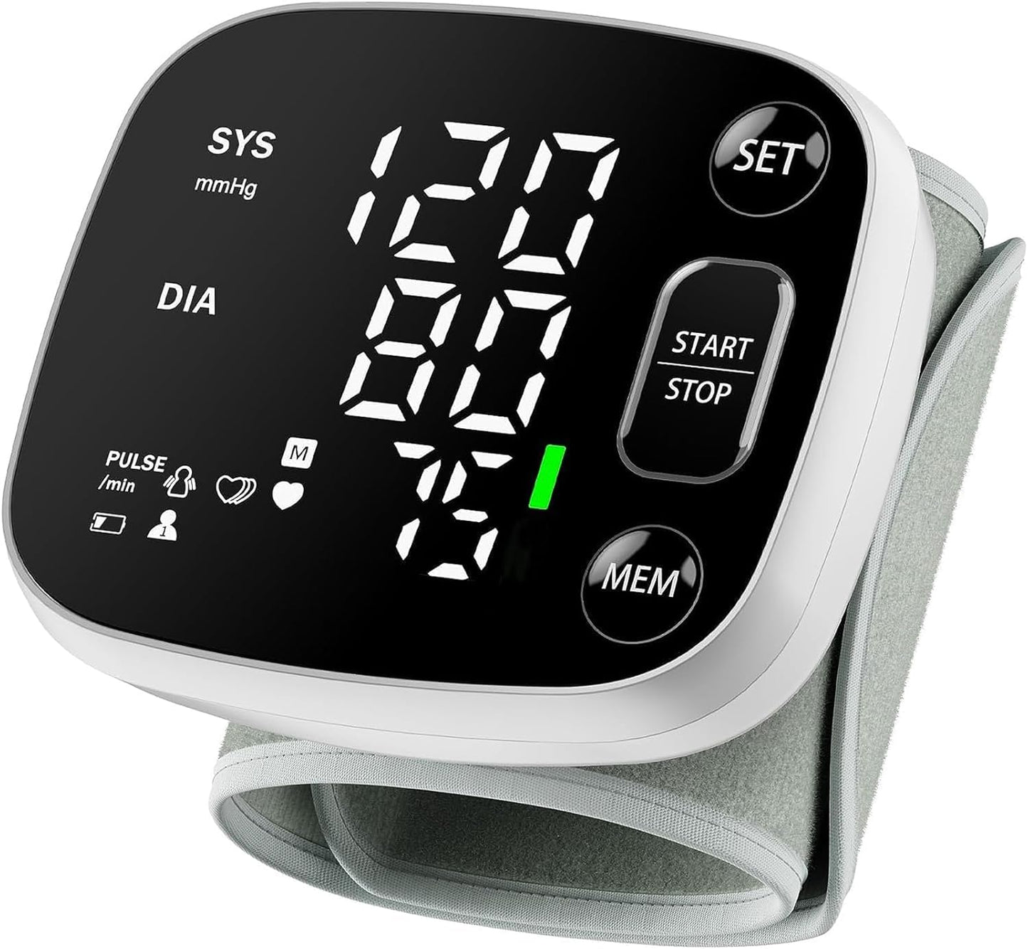 Oklar Rechargeable Wrist Digital Blood Pressure Monitor with LED Display