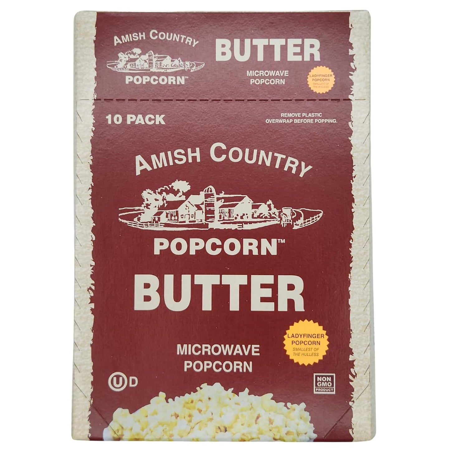 Old Fashioned Microwave Popcorn in 10 Ladyfinger Butter Bags