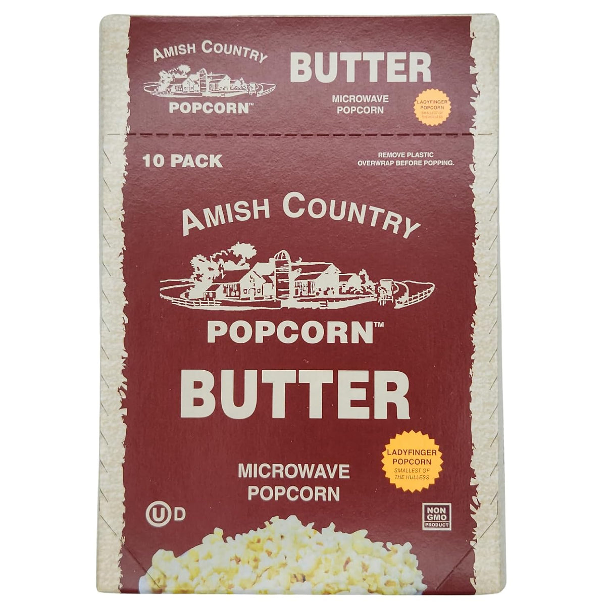 Old Fashioned Microwave Popcorn in 10 Ladyfinger Butter Bags