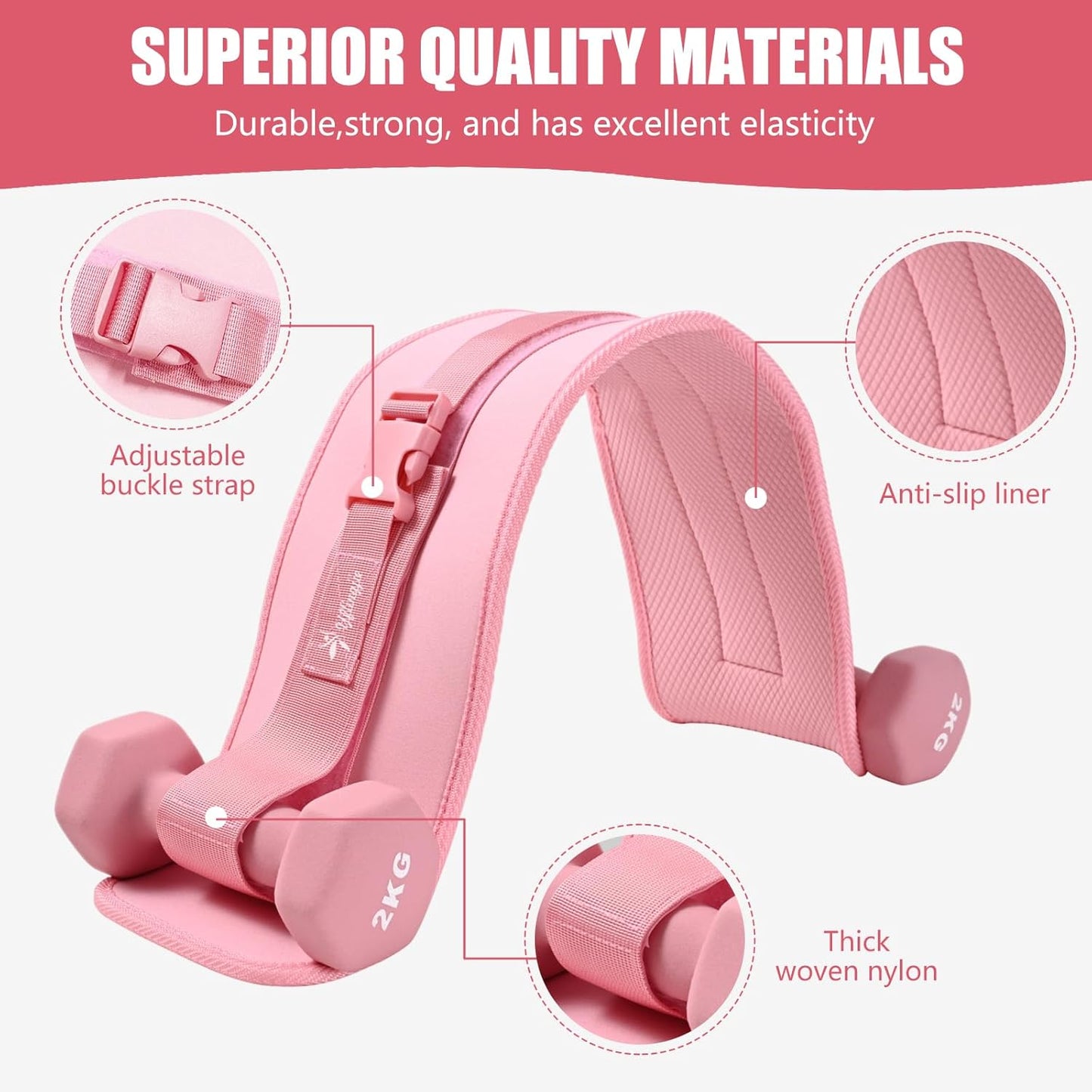 Exercise Hip Thrust Belt for Dumbbells, Kettlebells, and Plates, Comfortable and Durable