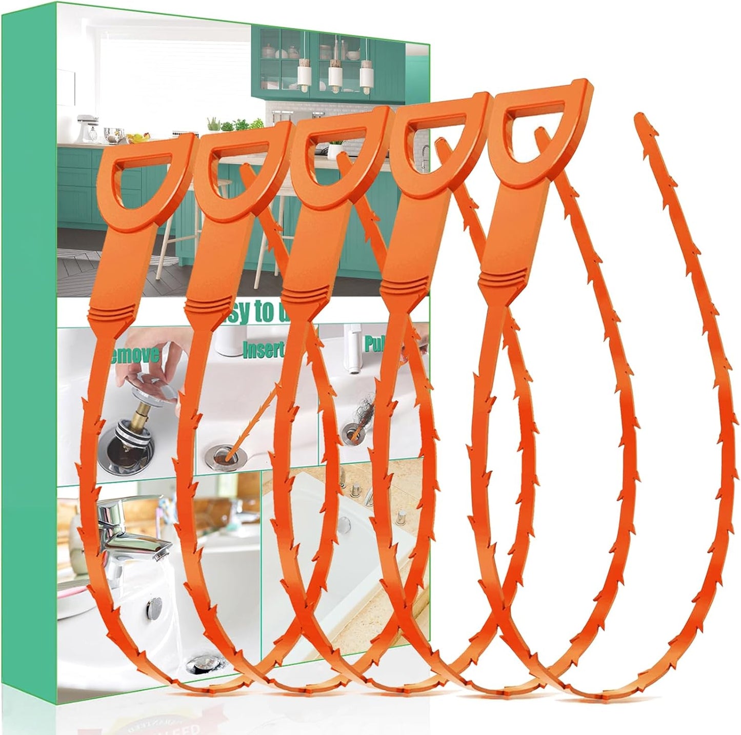 Drain Snake Hair Drain Clog Remover - 3 Pack Shower Sink Unclogger Tool | Flexible Drain Snake Removes Hair Clogs from Sink, Shower, and Bathtub Drains to Restore Water Flow
