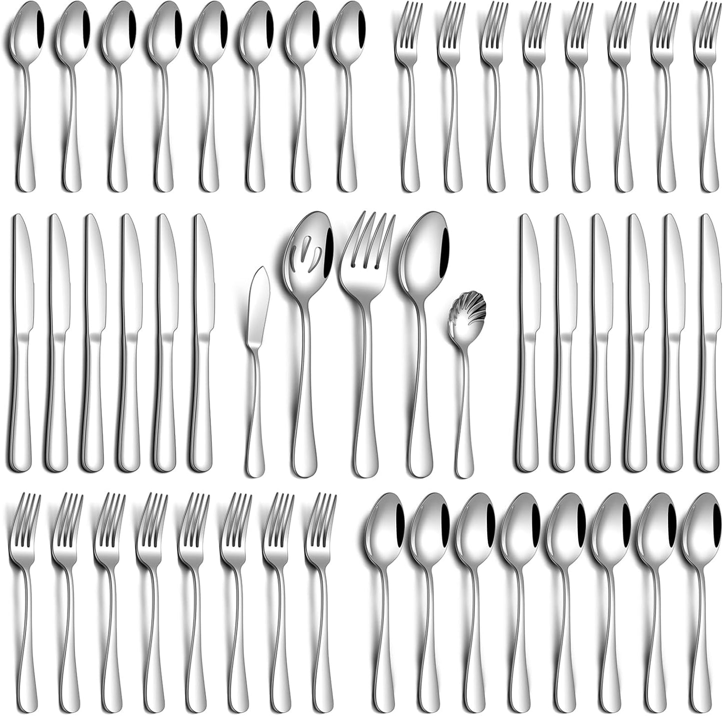 PHILIPALA 20 Piece Silverware Set, Stainless Steel Flatware Set for 4 Food Grade Novelty Flatware Cutlery Utensil Set Include Knife Fork Spoon Mirror Polished Dishwasher Safe