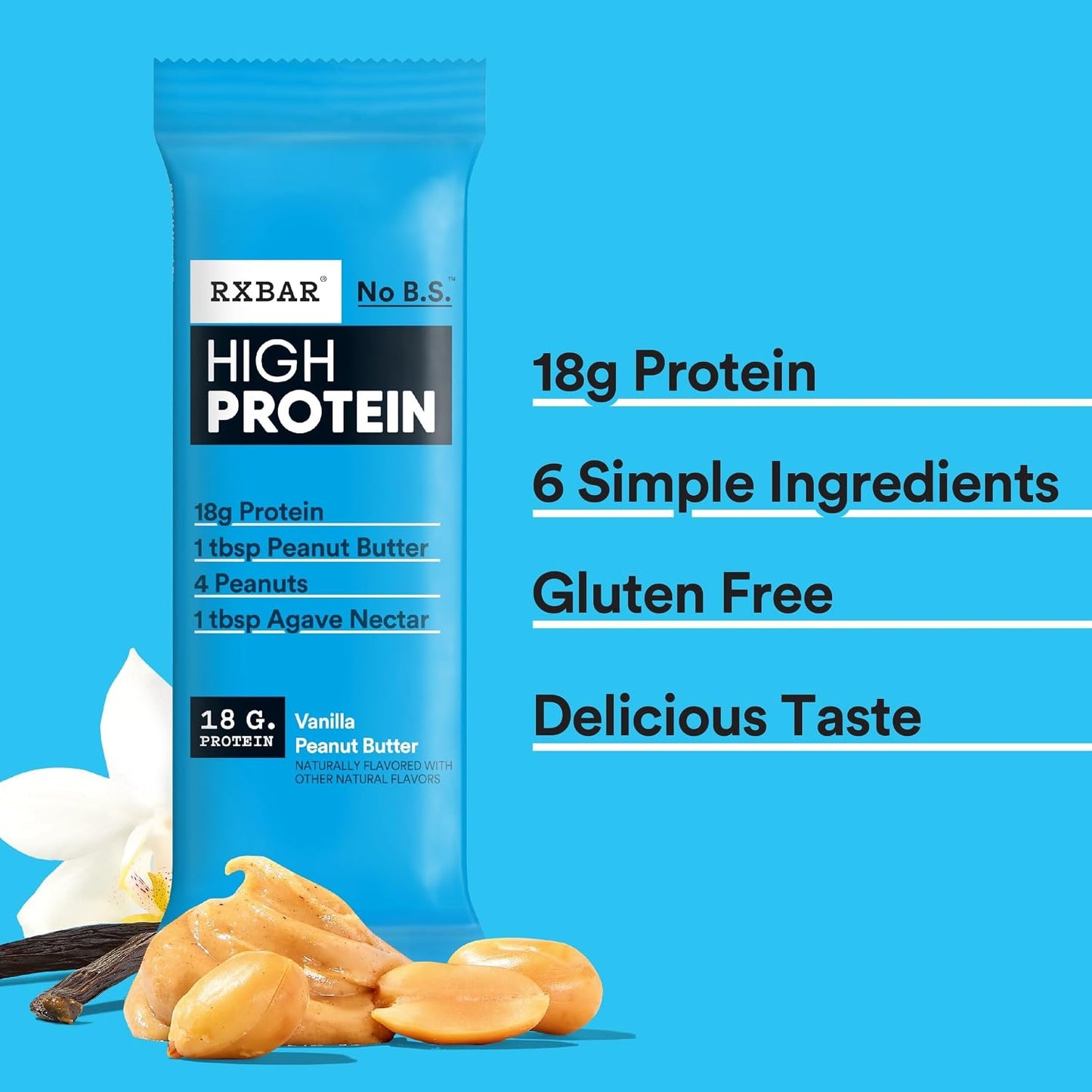 RXBAR High Protein Bars, Gluten Free, 12 Count, 25.3oz Box