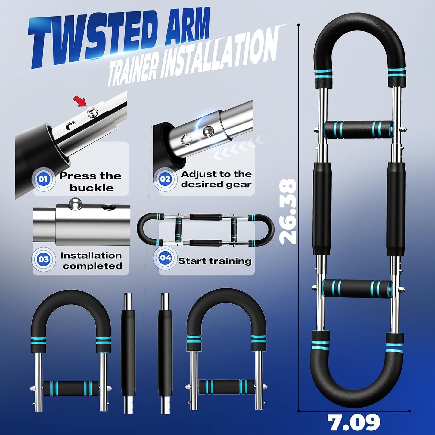 Twister Arm Trainer: Adjustable Chest Workout Equipment for Home Gym