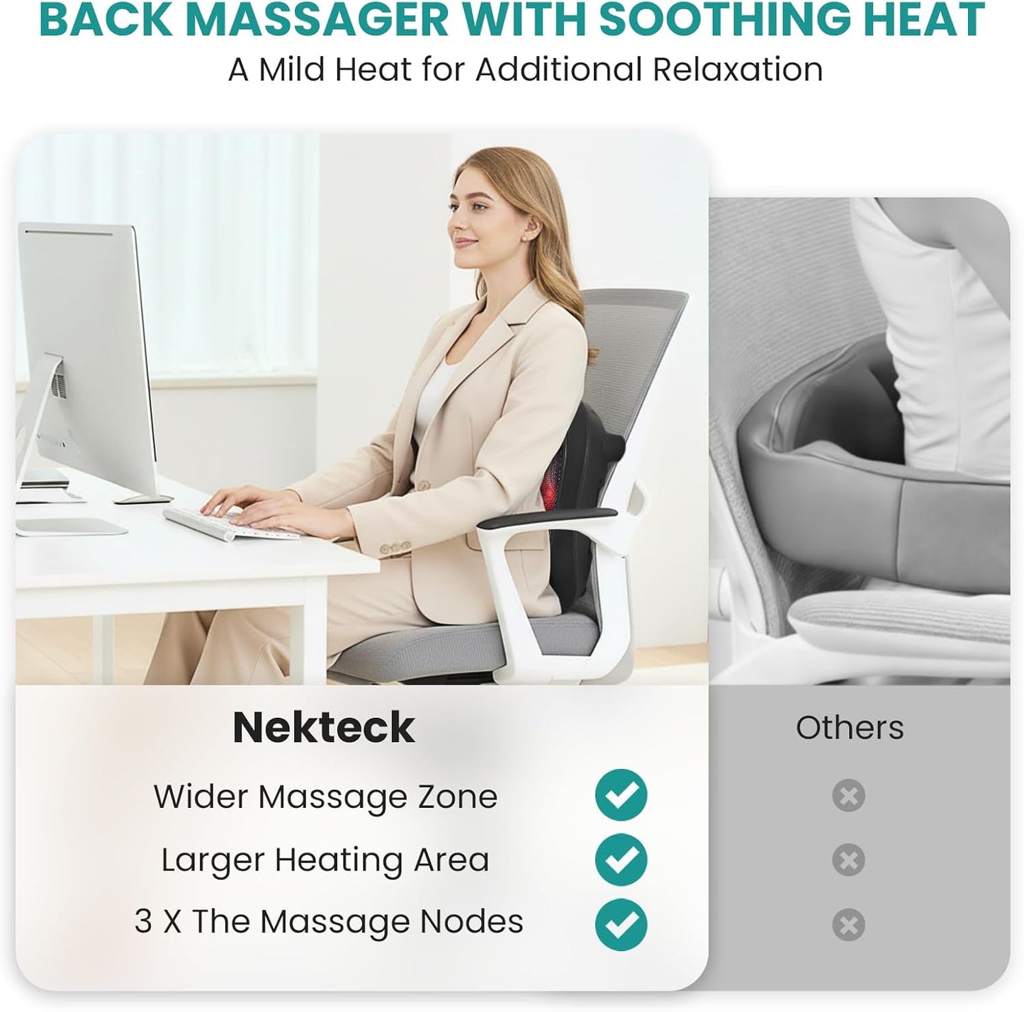 Nekteck Shiatsu Heated Electric Foot Massager with Heat for Pain Relief