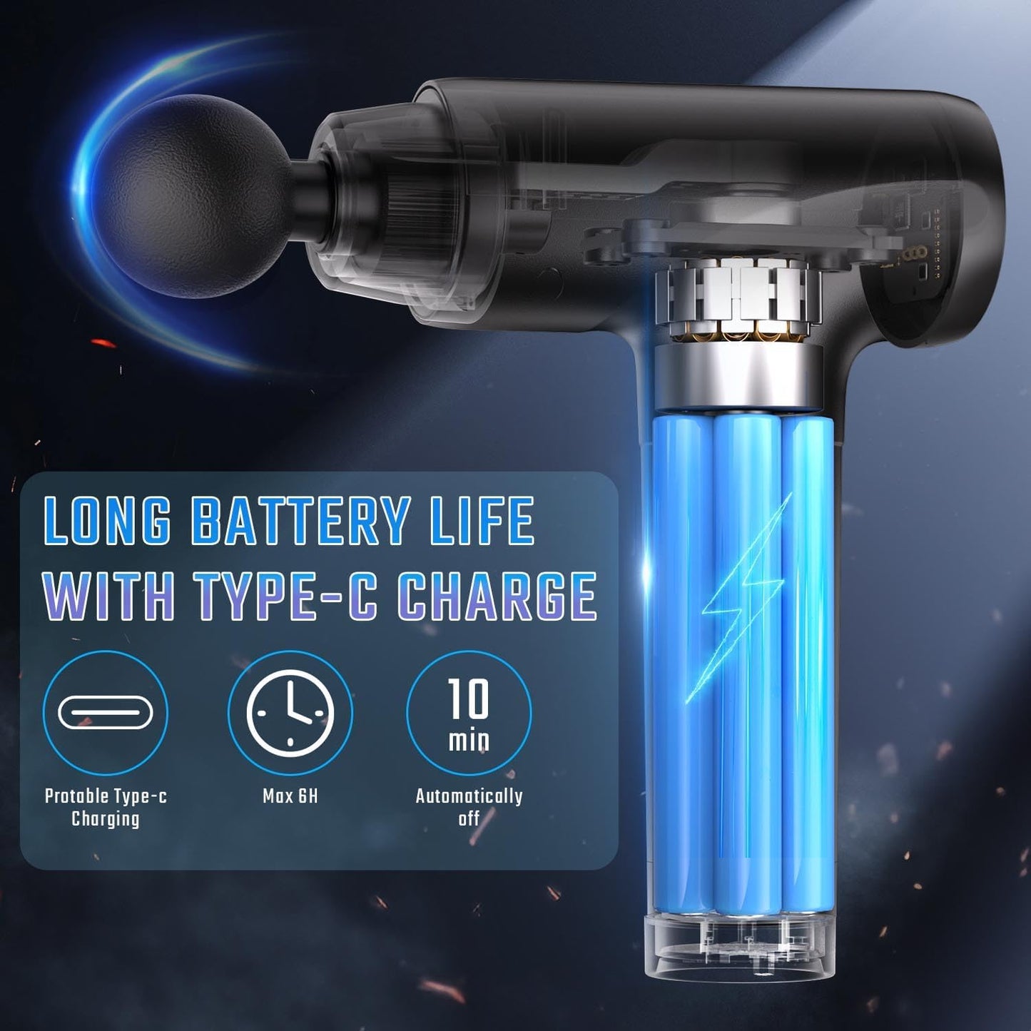 cotsoco deep tissue massage gun with 9 attachment heads and 20 speeds