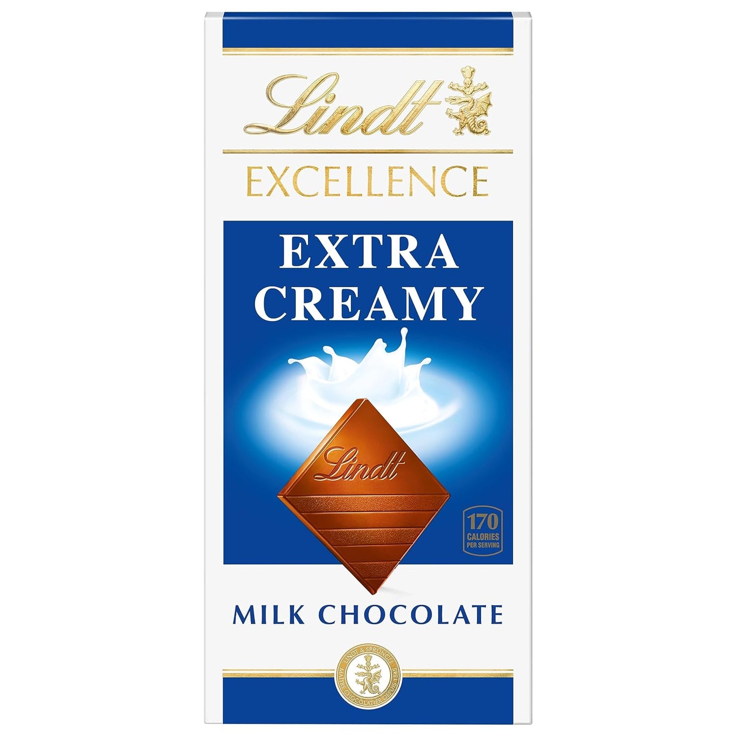 Lindt EXCELLENCE Extra Creamy Milk Chocolate Candy Bar, Milk Chocolate, 3.5 oz. Bar