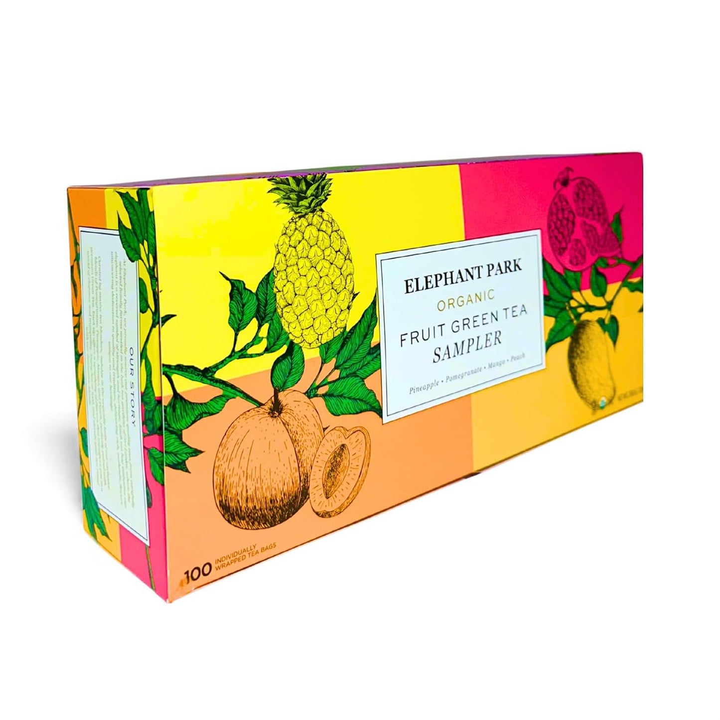 Bulk Pack of 100 Assorted Organic Fruit Green Tea Bags