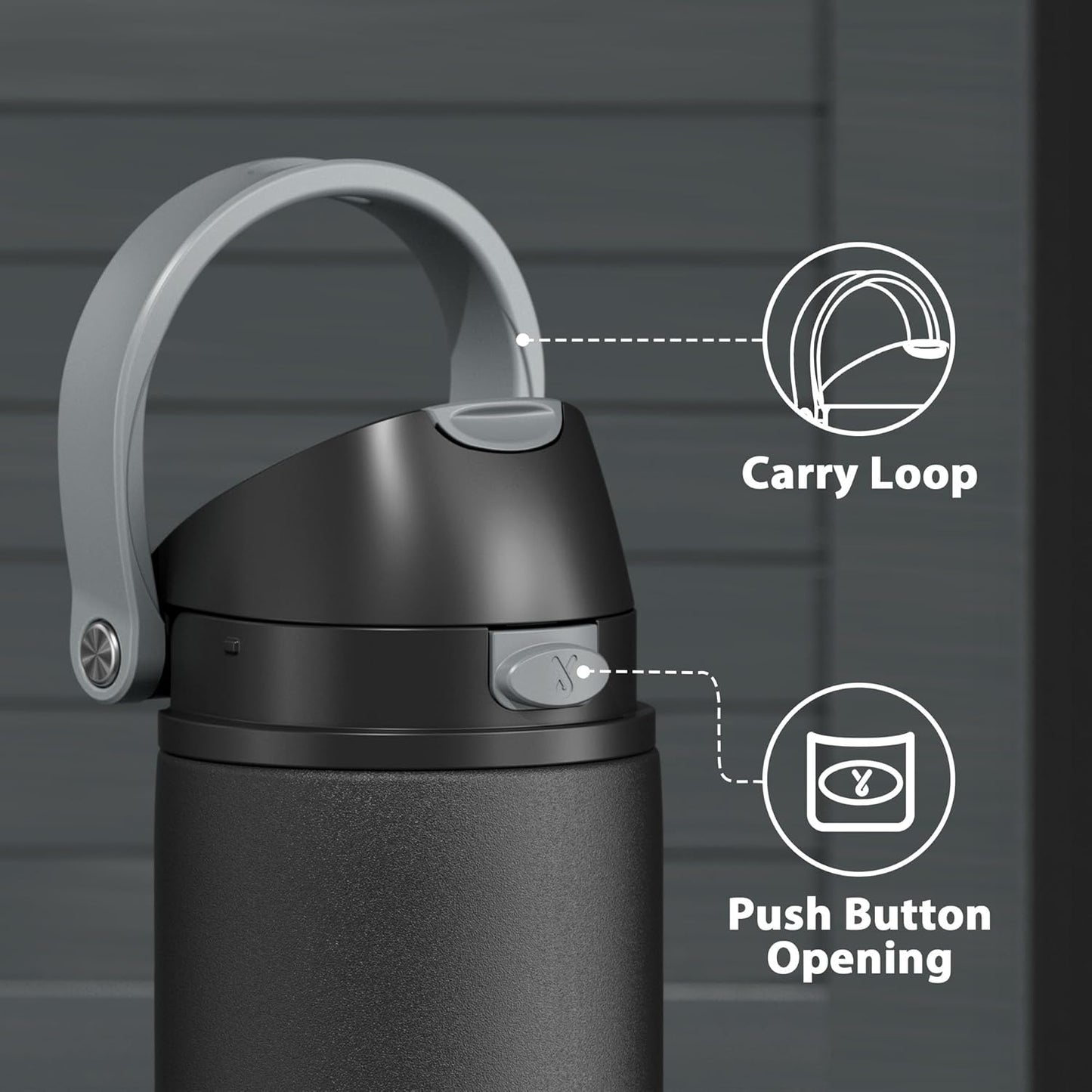 24 oz Insulated Water Bottle for Sports: Meoky Stainless Steel Water Bottle with 2-in-1 Straw and Spout Lid - Leak Proof, Cold for 24 Hours, Fits in Car Cup Holder, BPA-Free for Travel Gym, Night