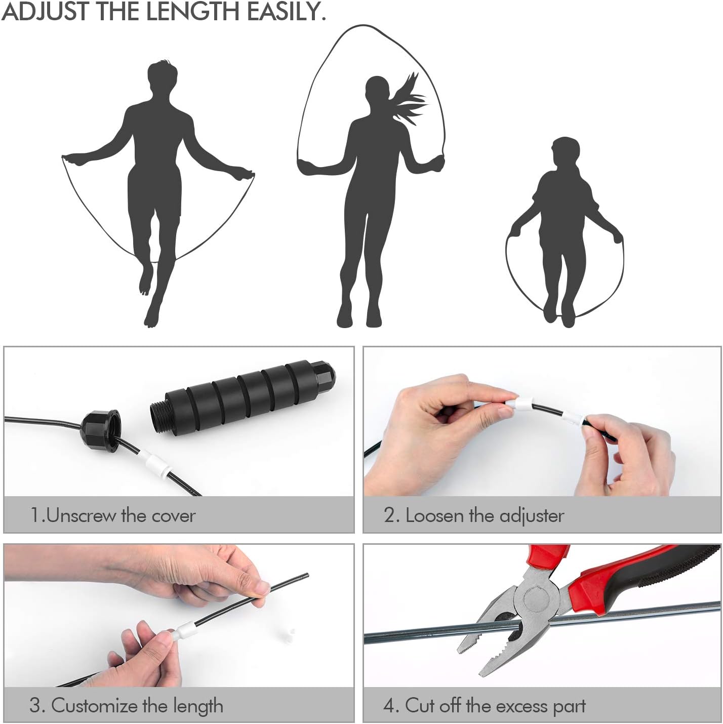 Tangle-Free Adjustable Steel Jump Rope with Ball Bearings