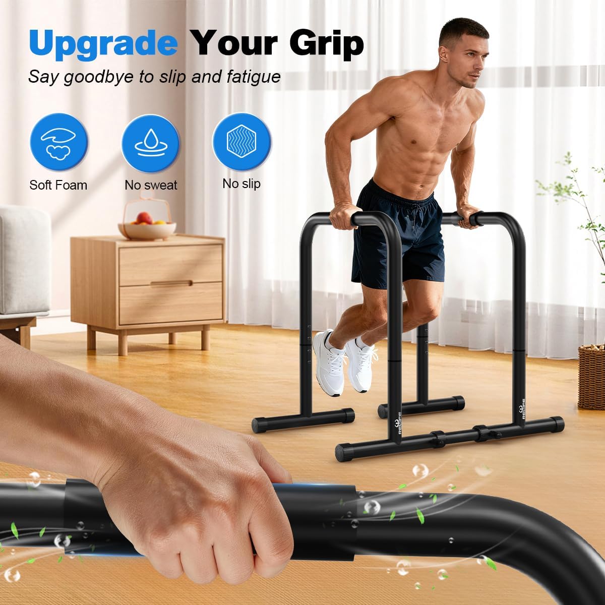 RELIFE Dip Station - Heavy Duty Dip Stands for Fitness Workouts