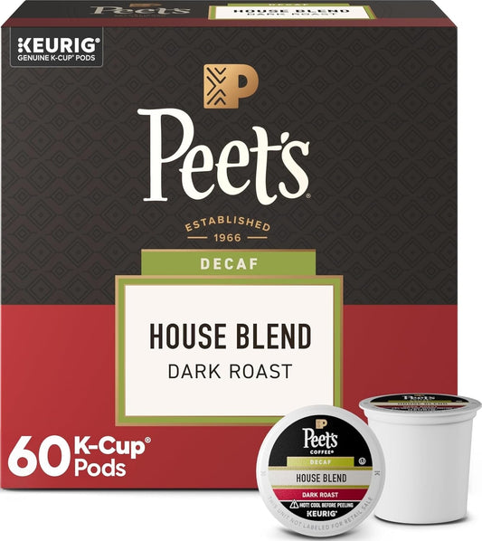 Peet's Coffee Dark Roast Decaf Keurig K-Cup Pods 60 Count