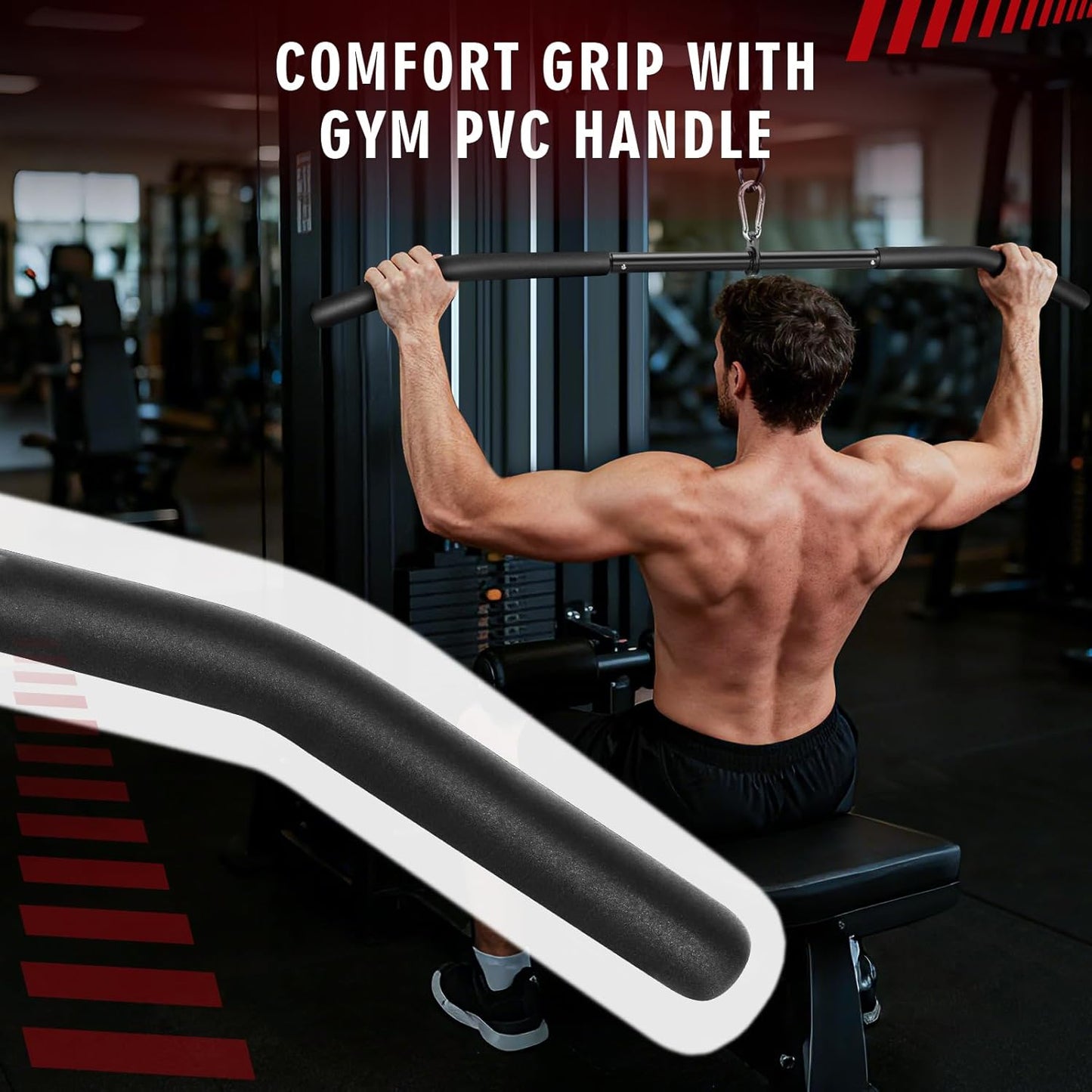 39.7'' Lat Pulldown Bar with 360° Rotation, Curl Tricep Press Down for Strength Workouts